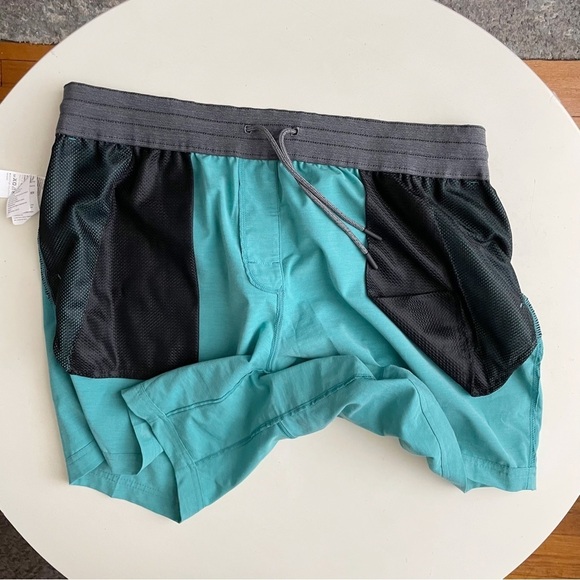 PrAna Men’s 7” Slope Hybrid Shorts Turquoise Blue Size XXL NWOT - Picture 11 of 11